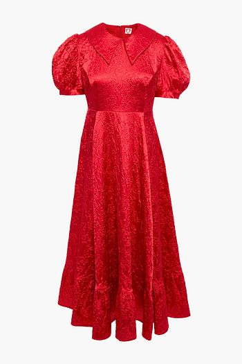 SHRIMPS Embossed satin midi dress