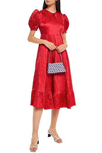 SHRIMPS Embossed satin midi dress