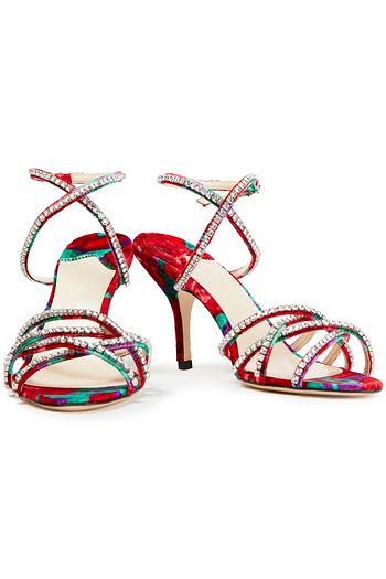 MAGDA BUTRYM Berlin crystal-embellished printed velvet sandals
