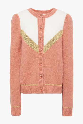 BYTIMO Color-block alpaca-blend cardigan