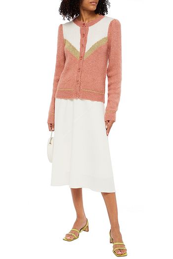BYTIMO Color-block alpaca-blend cardigan