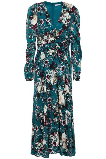 ERDEM Analee floral-print ruched cady midi dress