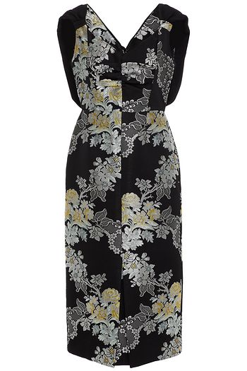 ERDEM Gretchen cady-paneled brocade midi dress