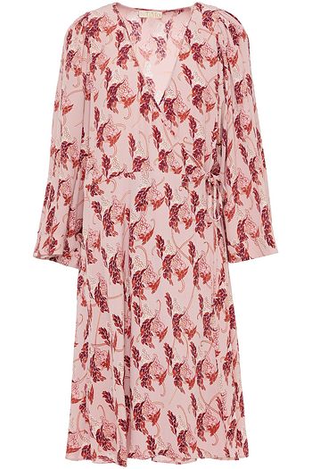 BYTIMO Floral-print crepe mini wrap dress