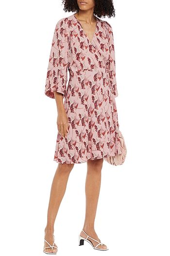 BYTIMO Floral-print crepe mini wrap dress