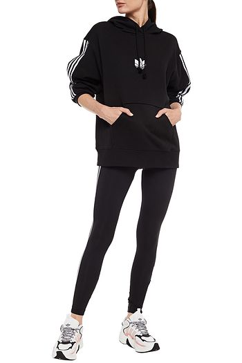 ADIDAS ORIGINALS 刺繍入り ストライプフレンチコットンパイル地 フーディー