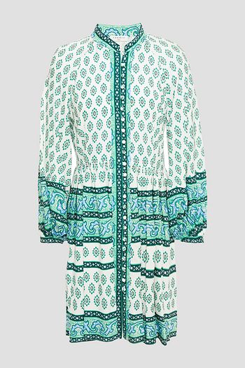 SANDRO Naima Minikleid aus Webstoff mit Raffung und Print