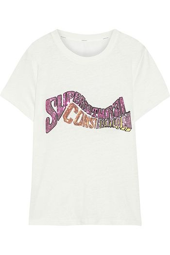 ZIMMERMANN Charm sequin-embellished slub linen-jersey T-shirt