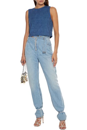 ALICE + OLIVIA Reggie cropped cotton-jersey tank