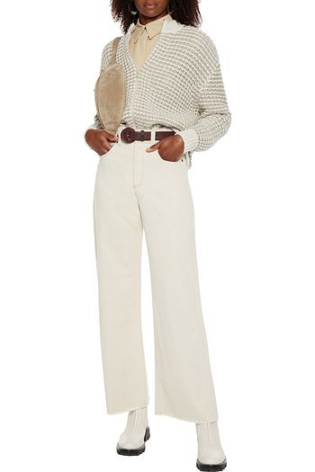 BRUNELLO CUCINELLI Metallic waffle-knit cardigan