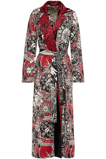 F.R.S. FOR RESTLESS SLEEPERS Reversible belted printed velvet coat