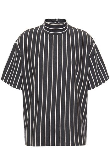 BRUNELLO CUCINELLI Bead-embellished striped cotton-jersey top