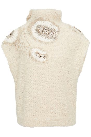 BRUNELLO CUCINELLI Sequin-embellished mohair-blend bouclé-knit turtleneck sweater