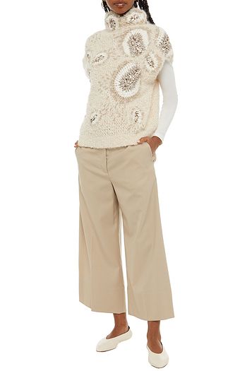 BRUNELLO CUCINELLI Sequin-embellished mohair-blend bouclé-knit turtleneck sweater