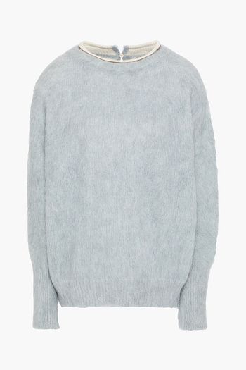 BRUNELLO CUCINELLI Oversized bead-embellished brushed knitted sweater