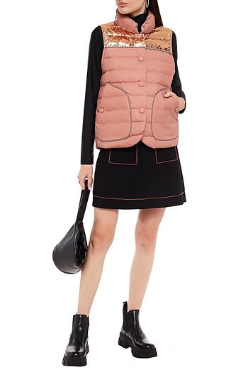 IENKI IENKI Paneled metallic quilted shell vest