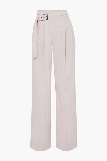 BRUNELLO CUCINELLI Belted wool-twill straight-leg pants