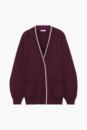 BRUNELLO CUCINELLI Bead-embellished wool, cashmere and silk-blend cardigan