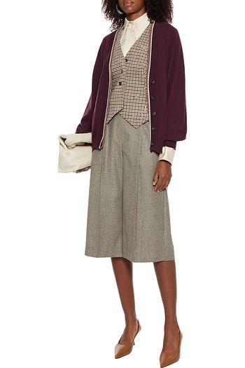 BRUNELLO CUCINELLI Bead-embellished wool, cashmere and silk-blend cardigan