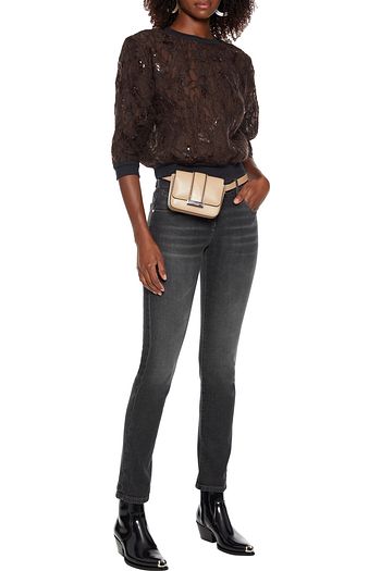 BRUNELLO CUCINELLI Sequin-embellished embroidered silk-organza sweatshirt