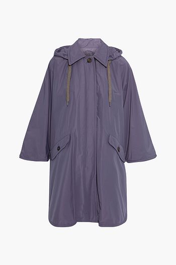 BRUNELLO CUCINELLI Bead-embellished shell hooded jacket