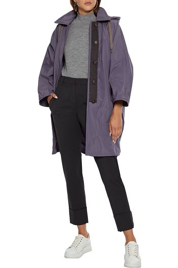 BRUNELLO CUCINELLI Bead-embellished shell hooded jacket