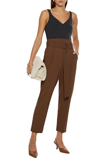 BRUNELLO CUCINELLI Bead-embellished stretch-wool jersey tank