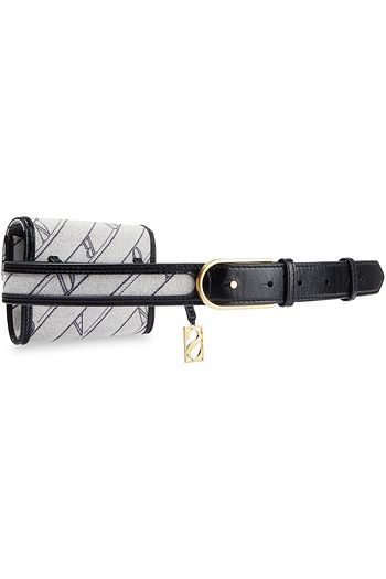 SANDRO Saint Honore Gürteltasche aus Jacquard mit Lederbesatz