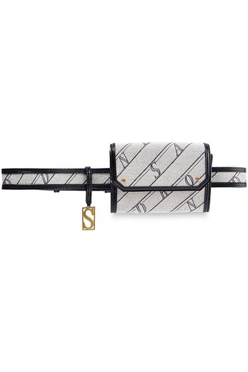 SANDRO Saint Honore Gürteltasche aus Jacquard mit Lederbesatz