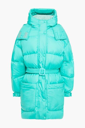 IENKI IENKI Belted quilted shell hooded down coat