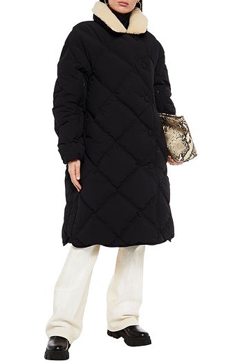 IENKI IENKI Rebecca Oversized-Daunenmantel aus gestepptem Shell mit Shearling-Besatz
