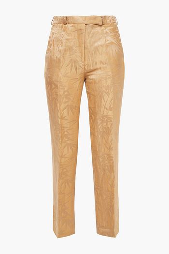 ETRO Linen and silk-blend jacquard slim-leg pants