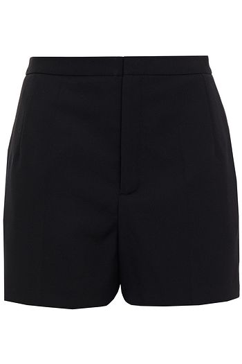 SAINT LAURENT Shorts aus Woll-Crêpe mit Satinbesatz