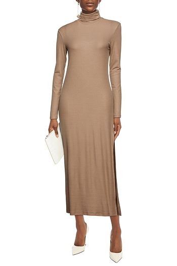 NINETY PERCENT Ribbed Tencel-blend jersey midi dress
