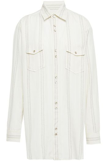 SAINT LAURENT Hemd aus Gaze aus einer Modalmischung mit Stickereien