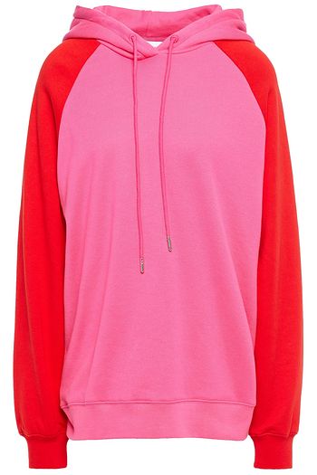 NINETY PERCENT Two-tone organic French cotton-terry hoodie