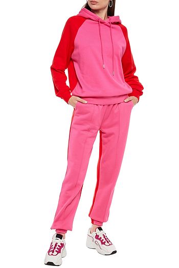NINETY PERCENT Two-tone organic French cotton-terry hoodie