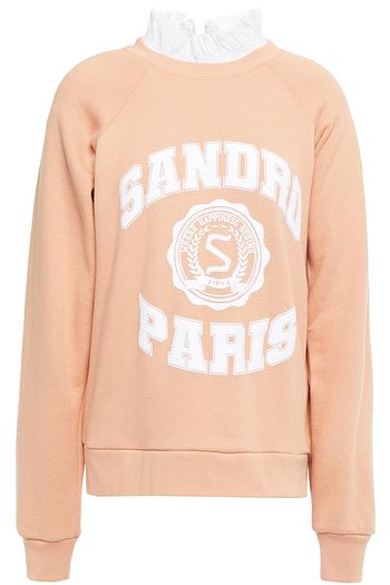 SANDRO Blason bedrucktes Sweatshirt aus Baumwollfrottee