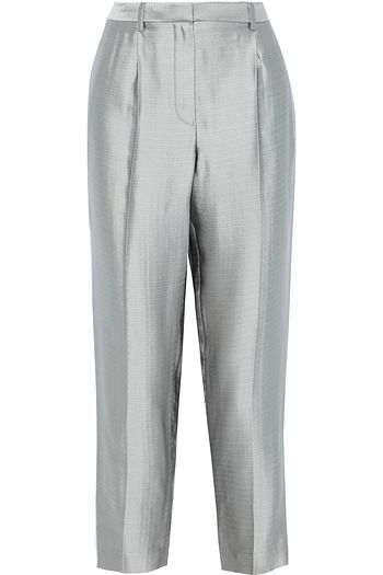 THE ROW William cropped metallic wool-blend straight-leg pants