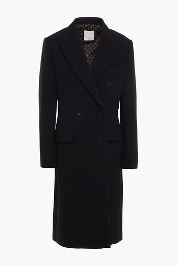 SANDRO Bayane double-breasted wool-blend twill coat