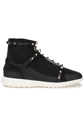 VALENTINO GARAVANI Rockstud mesh high-top sneakers