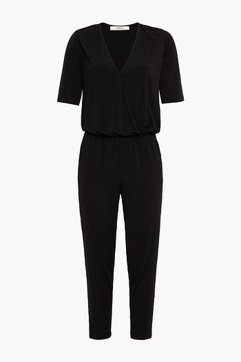 GESTUZ Cropped wrap-effect stretch-jersey jumpsuit