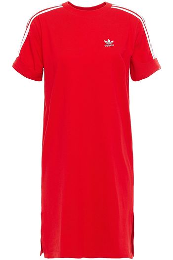 ADIDAS ORIGINALS ストライプ コットン混ジャージー ミニワンピース