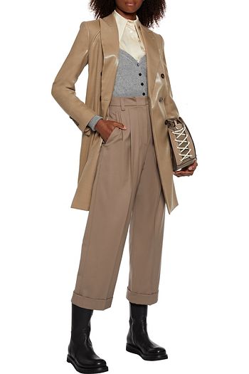 BRUNELLO CUCINELLI Cropped wool-twill straight-leg pants