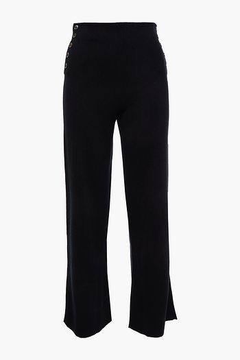 N.PEAL Silk and cashmere-blend straight-leg pants