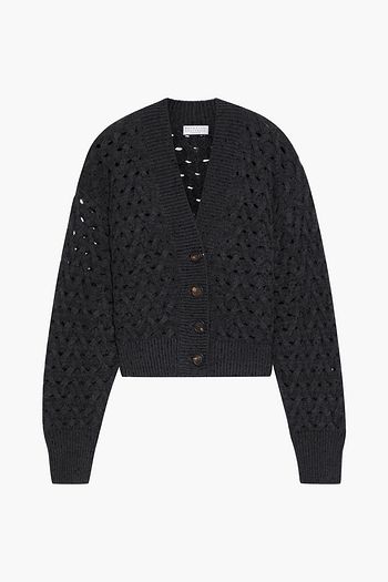 BRUNELLO CUCINELLI Sequined open cable-knit cashmere and silk-blend cardigan