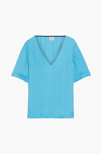 CHARLI Sylvia satin-jacquard top