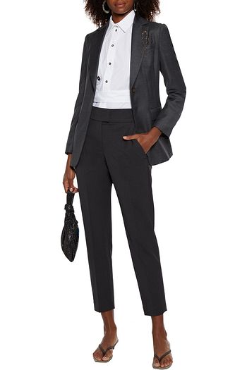 BRUNELLO CUCINELLI Mélange wool-blend twill slim-leg pants