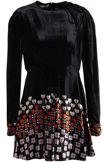 VALENTINO Printed velvet mini dress