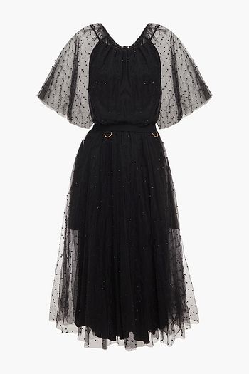 MARIA LUCIA HOHAN Shani embellished belted tulle midi dress